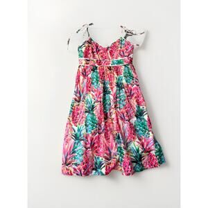 J. Crew Ratti Print Pineapple Sundress Size 4P 4 Petite Dress Zip